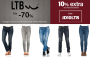 Bis zu 70% Rabatt auf LTB Jeans + 10% Extra-Rabatt On Top im Jeans Direct Shop
