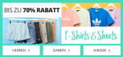 Bis zu 70% Rabatt auf T-Shirts und Shorts f&uuml;r Damen, Herren und Kinder im MandMDirect Shop