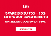 Bis zu 70% Rabatt im Sale + 10% Extra-Rabatt auf Sweatshirts bei Jack & Jones
