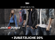 Bis zu 70% Rabatt im Sale + 20% Extra-Rabatt On Top auf alles im Sale im Jack & Jones