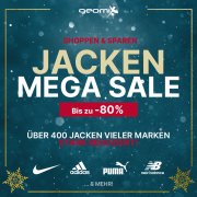 Bis zu 80% Rabatt im Jacken Mega Sale auf Markenartikel + gratis Versand bei Geomix