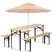 BIXENTE 3-teilige Bierzeltgarnitur 170 cm klappbar inkl. Schirmhalterung