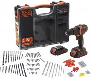 Black+Decker 18V Akku-Schlagbohrschrauber inkl. 160tlg. Zubeh&ouml;r im hochwertigen Koffer