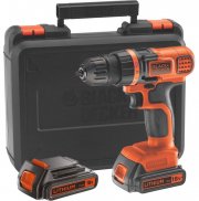  Black & Decker Akku-Bohrschrauber 18V 1.5Ah Li-Ion inkl. 2. Akku, inkl. Koffer
