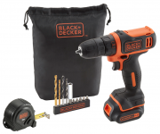 BLACK+DECKER Akku-Bohrschrauber BDCDD12GPA mit 11-teiliges Zubeh&ouml;r-Set