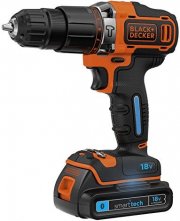 BLACK+DECKER Akku-Schlagbohrschrauber BDCHD18KBST 18Volt mit 2x smart tech Li-Ionen Akku 1,5Ah