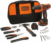 BLACK+DECKER BDCDC18HTSA Akku-Bohrschrauber + 20 teiliges Zubeh&ouml;r