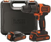 Black & Decker BDCHD18KB 2-Gang Akku-Schlagbohrschrauber Li-Ion 18 V + 2 Akkus und Ladeger&auml;t