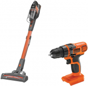 Black & Decker BHFEV182C2 Akku-Stielsauger mit 2 Akkus + BDCDD18N Akku-Bohrschrauber