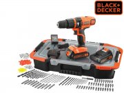 Black & Decker EGBL188BAST Kombibohrer 2x 1,5 Ah Akku + 160x Zubeh&ouml;r