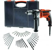 Black & Decker Schlagbohrmaschine KR806OA-QS inkl. Koffer + 40-tlg. Zubeh&ouml;r-Set
