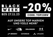 Black Week mit 20% Extra-Rabatt auf ausgew&auml;hlte Top Marken bei SportScheck
