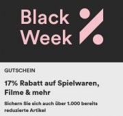 Black Week Sale mit 17% Rabatt auf Spielwaren, Filme, B&uuml;cher und vieles mehr bei Thalia