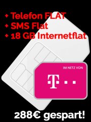 Black Week Spezial! Telekom SMS&Telefon Flat + 18GB Internet Flat 19,99&euro; statt 39,99&euro;