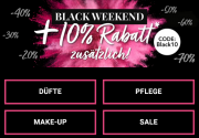 Black Weekend mit bis zu 70% Rabatt + 10% Extrarabatt auf ausgew&auml;hlte Produkte bei Parf&uuml;merie Pieper