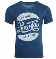 Blaues Pepsi Cola T-Shirt im Wert von 14,99 Euro f&uuml;r Herren zu jeder Bestellung bei Outlet46 GRATIS