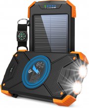 BLAVOR 10000 mAh Solar Powerbank mit Qi Wireless Ladung