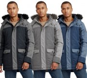 BLEND Mikael Herren Winter-Parka mit abnehmbarem Kunstpelz