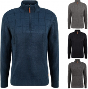 Blend Ostuta Herren Strickpullover Troyer Grobstrick in 4 verschiedenen Farben