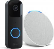 Blink Video Doorbell HD-Video T&uuml;rklingel + Echo Pop smarter Bluetooth-Lautsprecher mit Alexa