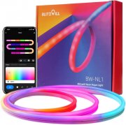 BLITZWILL 3 Meter Neon RGB LED Streifen mit IC Musik Sync, APP Steuerung, Alexa und Google