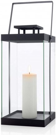 blomus Laterne, ohne Kerze, L, Metall, schwarz, 21.4 x 21.8 x 46 cm 