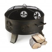 Blumfeldt Versailles 60 cm Stahl Feuerschale mit Funkenschutz und Sch&uuml;rhaken