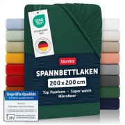 Blumtal Spannbettlaken (200x200cm) dunkelgr&uuml;n f&uuml;r nur 11,89&euro;