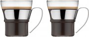 Bodum Assam 2er Teeglas Set 0,3 Ltr. Doppelwandig mit Metallgriff