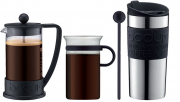 Bodum Brazil Set mit Kaffeekanne, Edelstahl TRAVEL MUG und Kaffeeglas