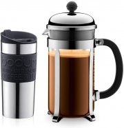 Bodum K11068-01 Set mit Chambord 1,0 l Kaffeebereiter + Travel Mug Set 