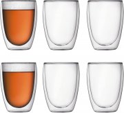 Bodum Pavina 6er Set Doppelwandige Gl&auml;ser Mundgeblasen je 350ml