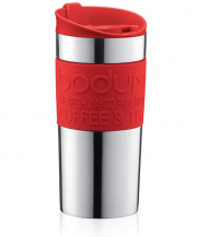 Bodumtravel Mug Thermobecher aus Edelstahl, Doppelwandig, 0,35 Liter, Rot