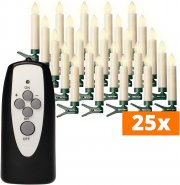 BONETTI LED Christbaumkerzen 25er-Set kabellos und dimmbar mit Fernbedienung