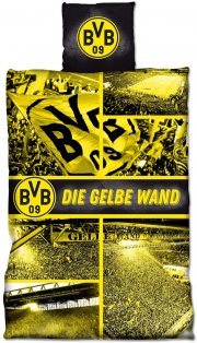 Borussia Dortmund Herren BVB-Biber-bettw&auml;sche Gelbe Wand