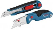 Bosch 2-teiliges Messer Set mit Universal Klappmesser und Profi Cuttermesser inkl. Ersatzklingen
