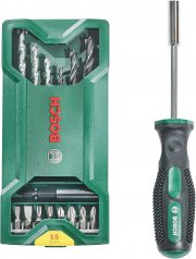 Bosch 2607017654 Mini X-Line 15+1 Schraubendreher inkl. Bits und Bohrer