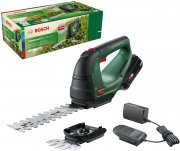 Bosch AdvancedShear 18V-10 Akku Grasschere inkl. Akku, Ladeger&auml;t, Strauch- und Grasscherenmesser