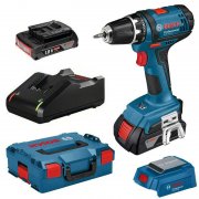 Bosch Akku-Bohrschrauber GSR 18-2-LI inkl. 2 Akkus 2,0 Ah , Ladeger&auml;t und L-Boxx