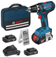 Bosch Akku-Bohrschrauber GSR 18-2-LI inkl. 3 Akkus 1,5 Ah Li-Ion + 25tlg. Bitbox f&uuml;r 129,90 Euro