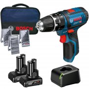 Bosch Akku Schlagbohrschrauber GSB 12V-15 2x 4,0 Ah Akku + Ladeger&auml;t im Softbag