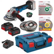 Bosch Akku-Winkelschleifer GWS 18 V-125 SC inkl. 2 Akkus 7,0 Ah Akkus + Zubeh&ouml;r