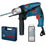 Bosch GSB 13 RE Schlagbohrmaschine inkl. 4 Bohrer und Koffer