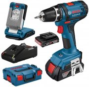Bosch GSR 18-2-LI Akku-Bohrschrauber inkl. 2 Akkus 2,0 Ah, GLI VAriLED + L-Boxx