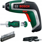 Bosch IXO 7 Akku-Schrauber Stubby Ratschen-Schraubendreher, Standard-Schraubendreherbits & Softbag