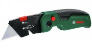  Bosch Klapp-Cuttermesser aus Edelstahl mit G&uuml;rtelclip inkl. 3 SK5-Stahlklingen