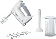 Bosch MFQ36440 ErgoMixx Handr&uuml;hrer mit R&uuml;hrbesen, Edelstahl-Knethaken, P&uuml;rierstab und Becher