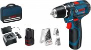 Bosch Professional 12V System Akku-Bohrschrauber GSR 12V-15 inkl. 2x2.0 Ah Akku und Ladeger&auml;t 