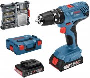 Bosch Professional 18V Akku Schlagbohrschrauber GSB 18V-21 inkl. 2x2,0 Ah Akku & 40tlg. Zubeh&ouml;r Set