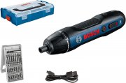 Bosch Professional GO 06019H2102 Akkuschrauber inkl. 25-tlg. Bit-Set und L-BOXX Mini